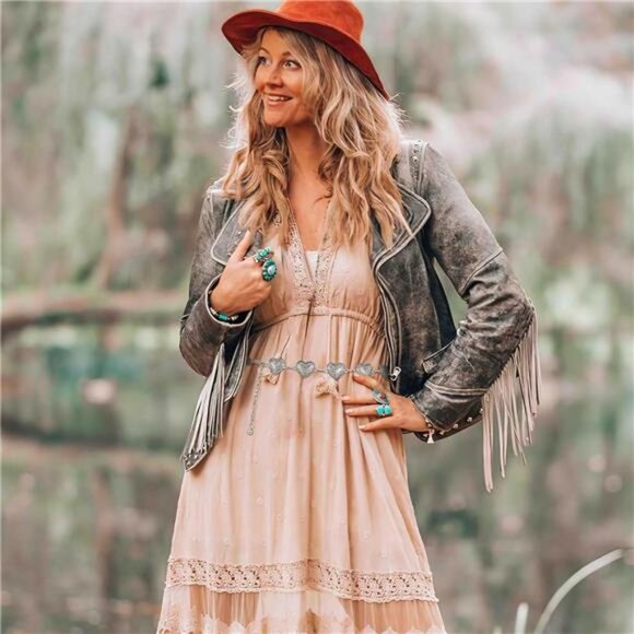 Chain Belt Concho Belts for Women, Silver Chain Belts for Women Western Waist - Picture 2 of 7